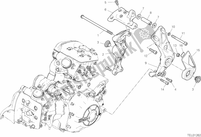 All parts for the Frame Plate Unit of the Ducati Diavel 1260 S Thailand 2020